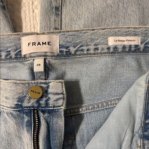 FRAME Le Baggy Palazzo Jeans in Whisper